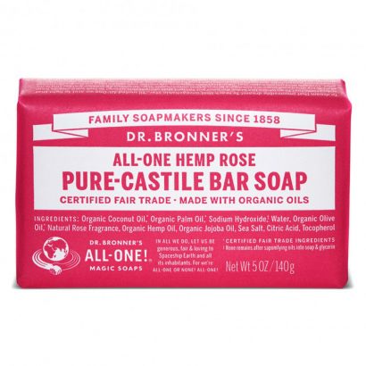 Jabón de Castilla en Pastilla - Rosas - Dr Bronner's - 140g