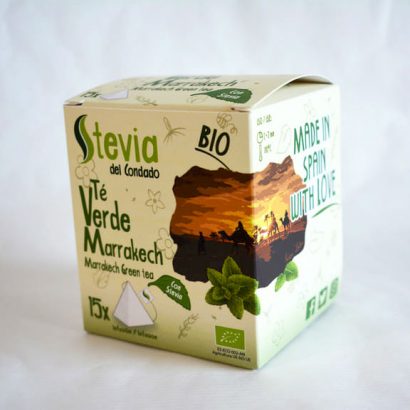 Té Verde Gunpowder-Menta BIO (TÉ VERDE MARRAKECH) - Stevia del Condado - 15 pirámides