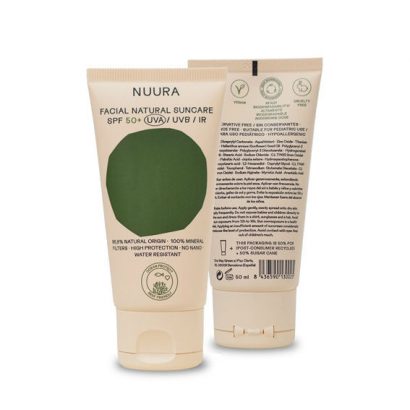 Crema Facial Certificada Orgánica SPF 50 UVA / UVB / IR - Nuura - 50 ml