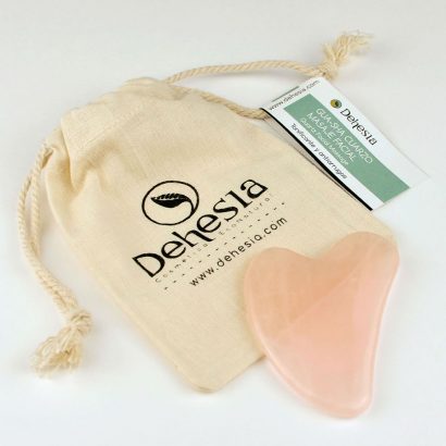 Gua-Sha de Cuarzo Rosa Masaje Facial – Dehesia - Imagen 2