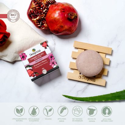 Champú Sólido BIO Hidra Rizos con Granada e Hibisco - Dehesia - 65 g - Imagen 3