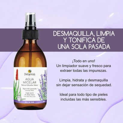 Agua Micelar BIO -All In One- con Lavanda y Aloe vera - Dehesia - 250 ml - Imagen 2